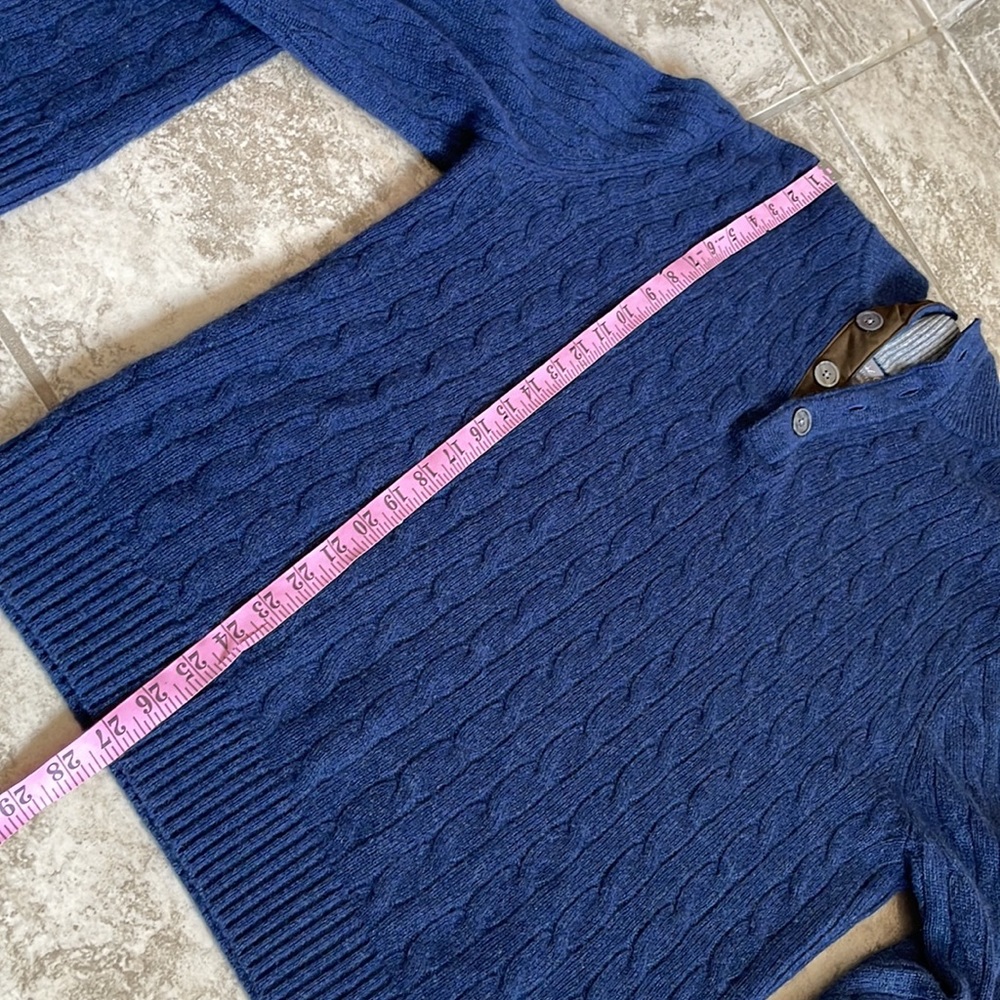 DANIEL CREMIEUX CASHMERE Mock Cable Knit Sweater Medium INVM7 - Picture 7 of 7